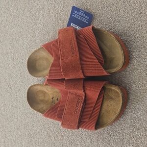 NEW Birkenstock Kyoto Corduroy Siena Red, Suede Embossed Size 10N